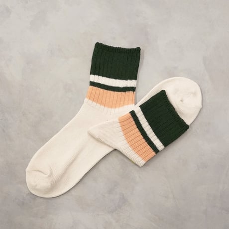 retro rib short <green×beige> L-S79