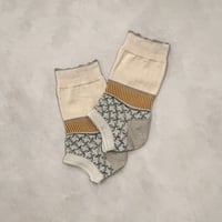 panel ankle cover socks (short) <beige> L-S65
