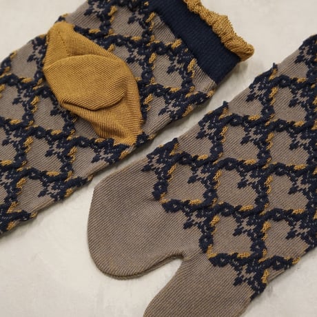 lace check tabi <gray> L-K11