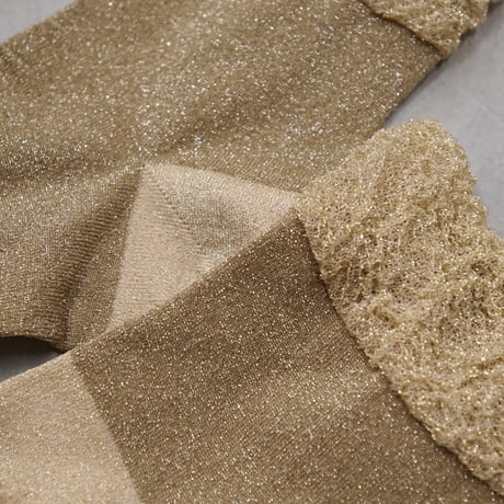 glitter ankle cover socks (short) <gold> L-S71