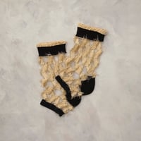 see-through fringe ankle cover socks (short) <beige> L-S72