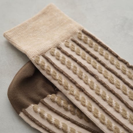 《men's》cable stripe <beige> M-M03