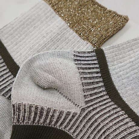ankle cover socks (short) <khaki gray> L-S35