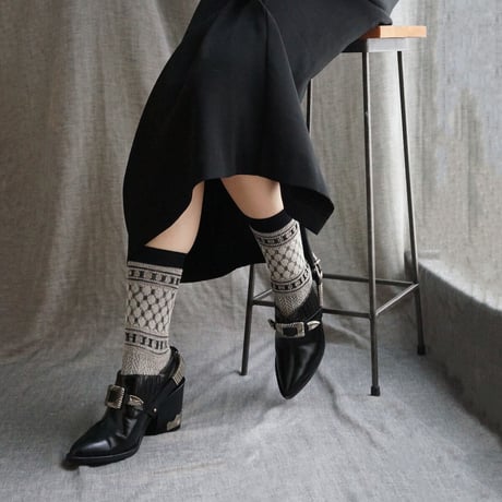 waffle jacquard <black> L-M29