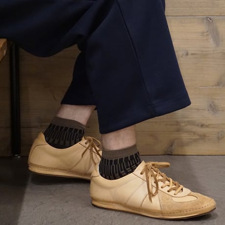 《men's》random stripe tabi <black × khaki> M-K03