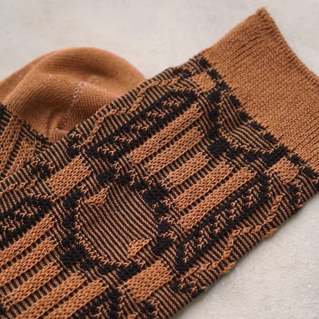 oval & stripe jacquard <camel> L-M45