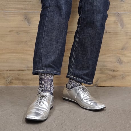 see-through border check <navy> L-S75