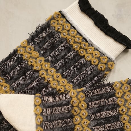 fluffy dot & fringe <gray> L-M75