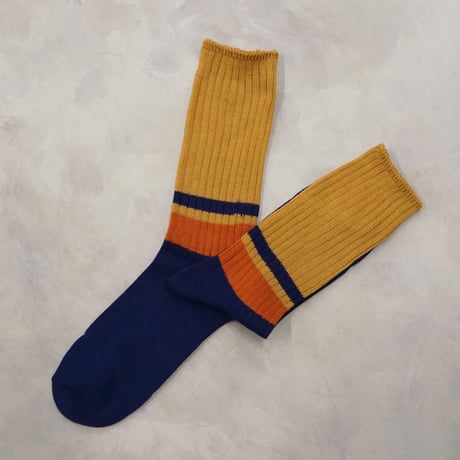 《men's》retro rib <yellow×blue> M-M26
