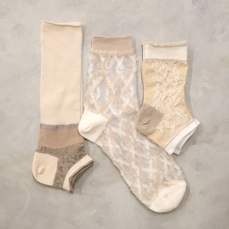 オンライン限定《women's》3pairs set A <beige>