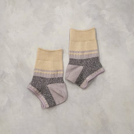 color rib ankle cover socks (short) <lavender> L-S74