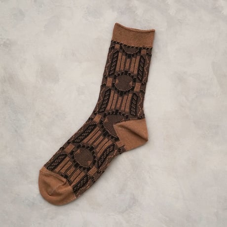 oval & stripe jacquard <camel> L-M45