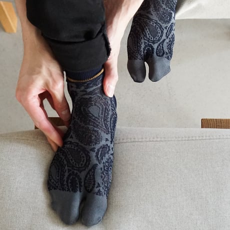 《men's》paisley tabi <navy> M-K04