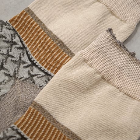 panel ankle cover socks (short) <beige> L-S65