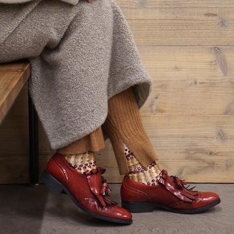 fluffy dot & fringe <beige> L-M75