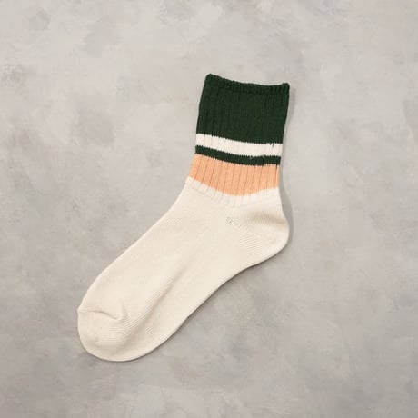 retro rib short <green×beige> L-S79