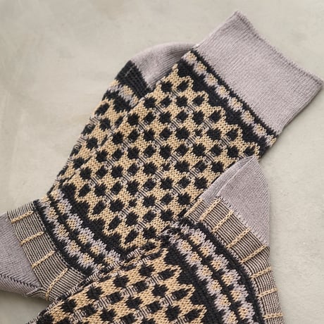 《men's》block check jacquard <charcoal × gray> M-M19