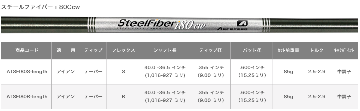 スチールファイバー i 80 CW アイアン専用シャフト単品