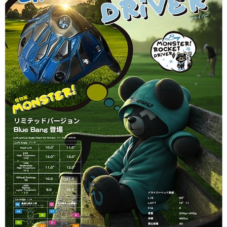 ワオ Waoww バン BANG LIMITED BLUE ドライバー  フジクラ　スピーダー　NX GOLD　ドライバー用シャフト付