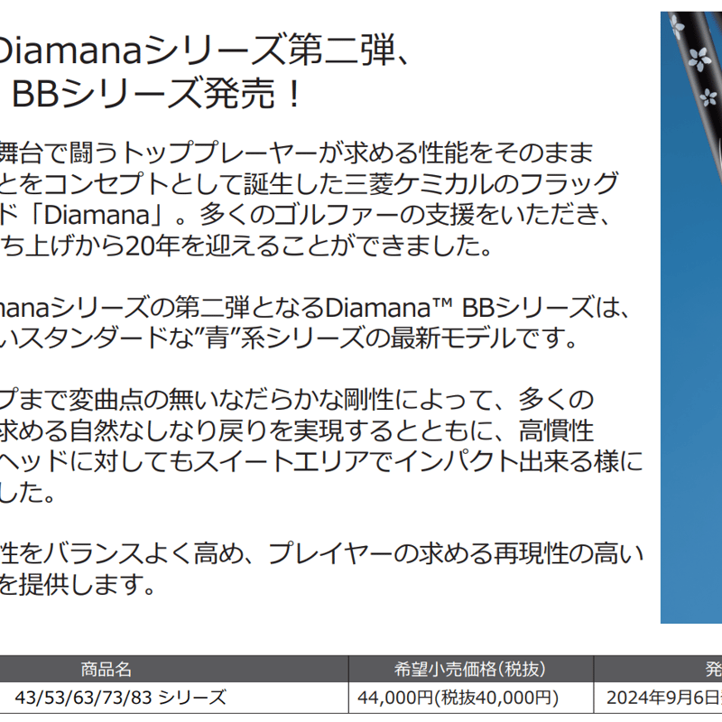 ディアマナ Diamana BB ドライバー用シャフト | クリエーションゴルフ