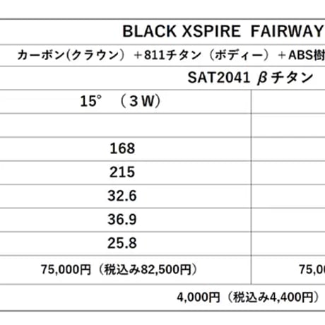 ムジーク　BLACK  XSPIRE　フェアウェイウッド  スキッター　SKITTER ハイグロシルバー　ドライバー用シャフト付