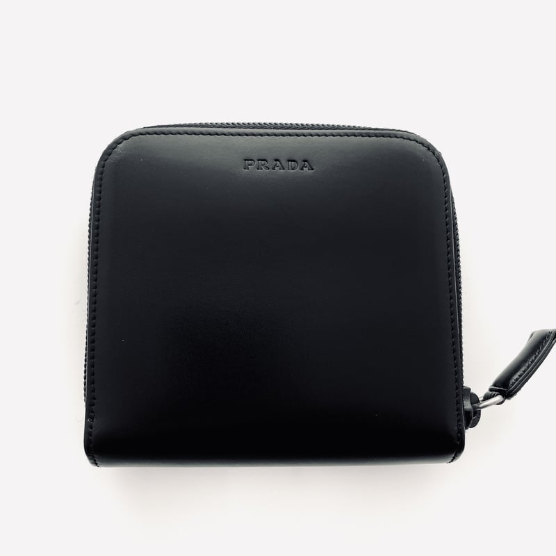 PRADA プラダ　財布 PRADA プラダ コンパクト 折り財布 M521X ブラック レザー