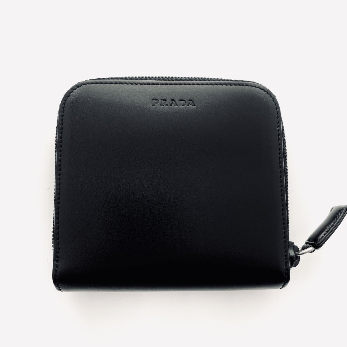 PRADA プラダ コンパクト 折り財布 M521X ブラック レザー