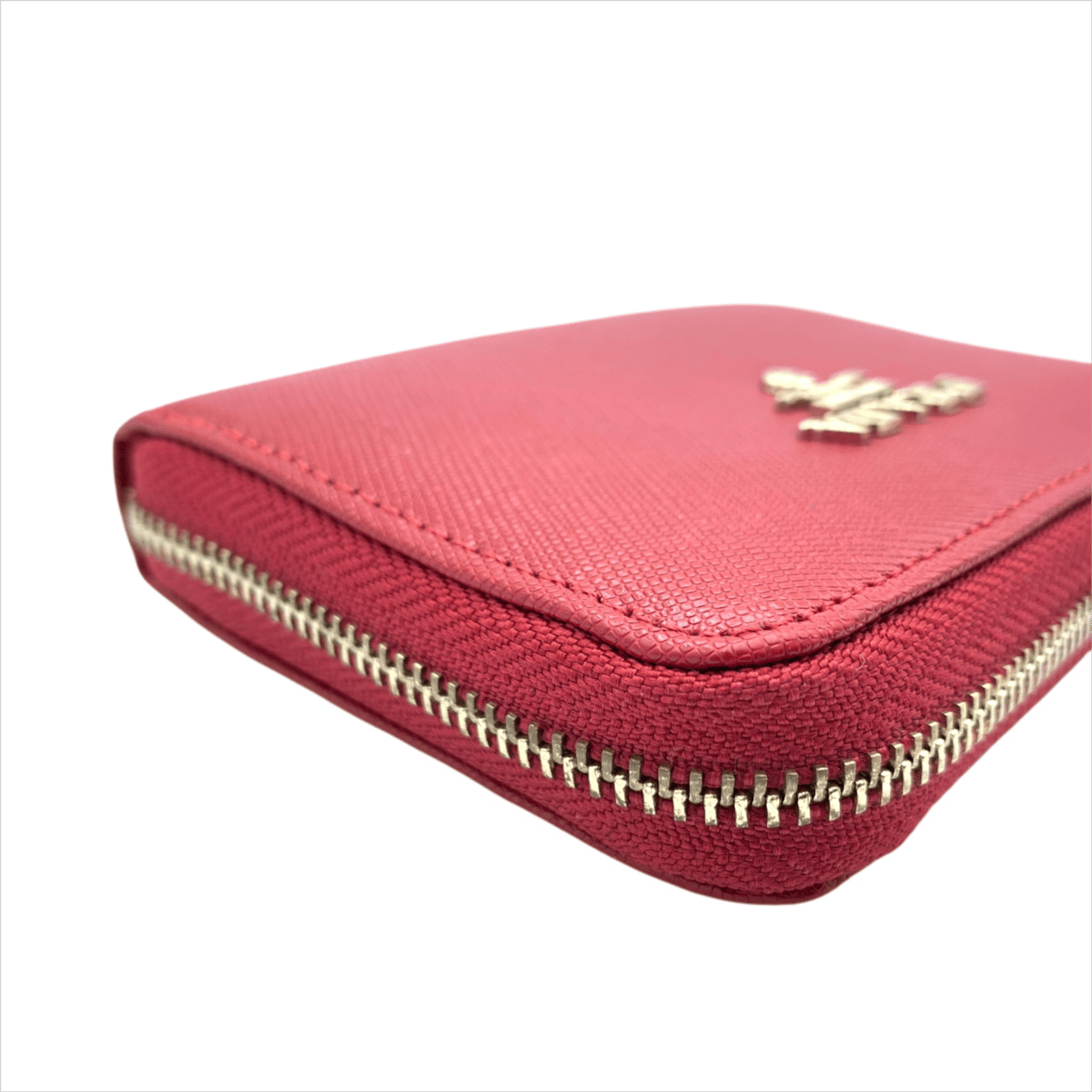【美品】PRADA サフィアーノ レッド ケース レディース 1M0268 美品】PRADA サフィアーノ レッド コインケース レディース