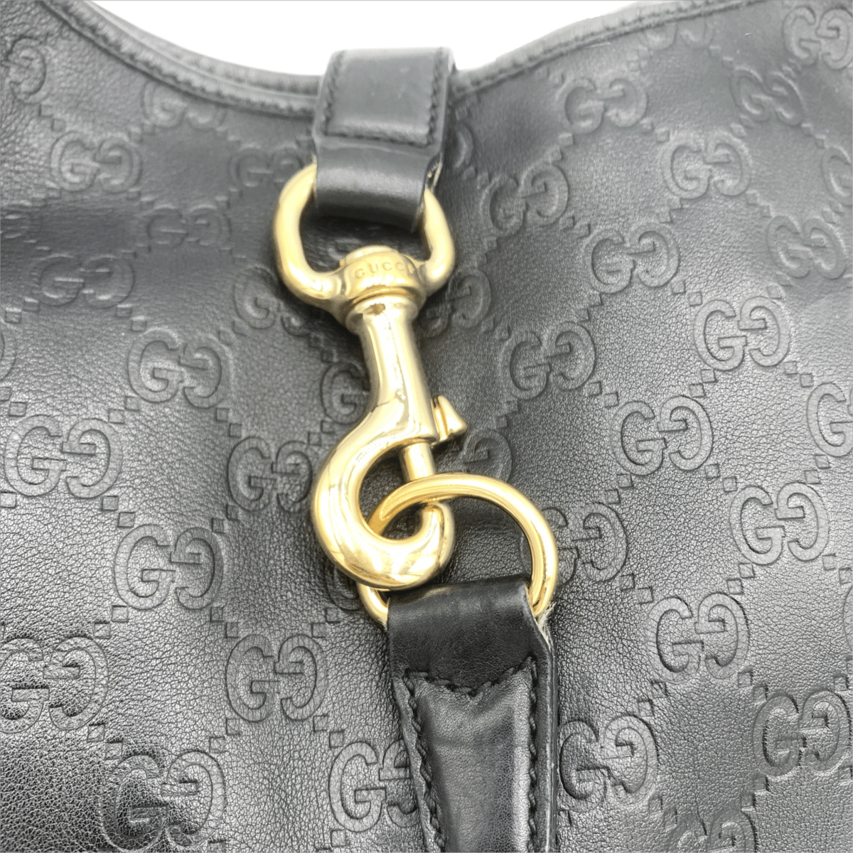 GUCCI グッチ GGシマ トートバッグ ブラック レザー 153029 GUCCI グッチ GGシマ トートバッグ ブラック レザー 153029
