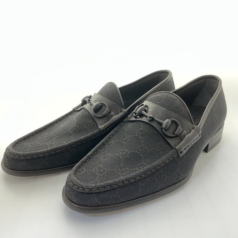 gucci ビットローファー　40 1/2 GUCCI (40 1/2 E) ブラウン GG ホースビット ローファー | ラクトク