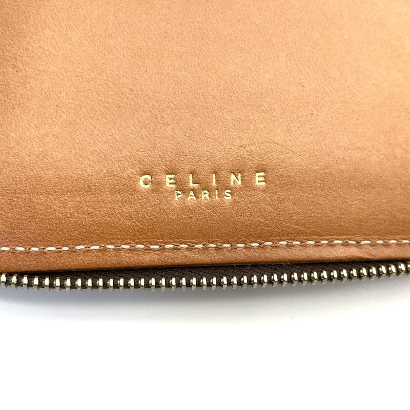 CELINE セリーヌ マカダム柄 ラウンドファスナー 二つ折り 財布