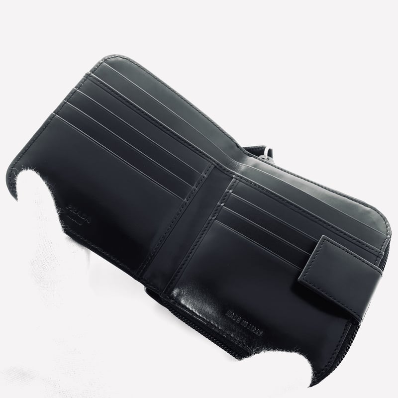 PRADA プラダ　財布 PRADA】プラダ M523 二つ折り財布 パテントレザー×SPAZZOLATO