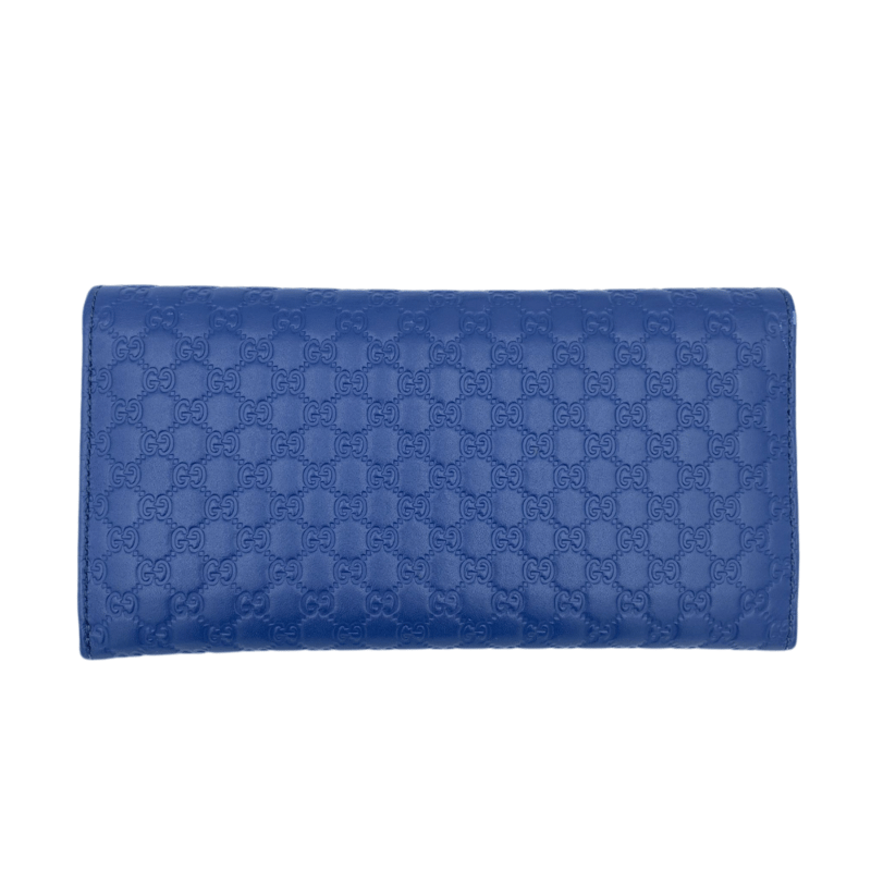 GUCCI マイクログッチシマ 長財布 ブルー 449396 | ラクトク