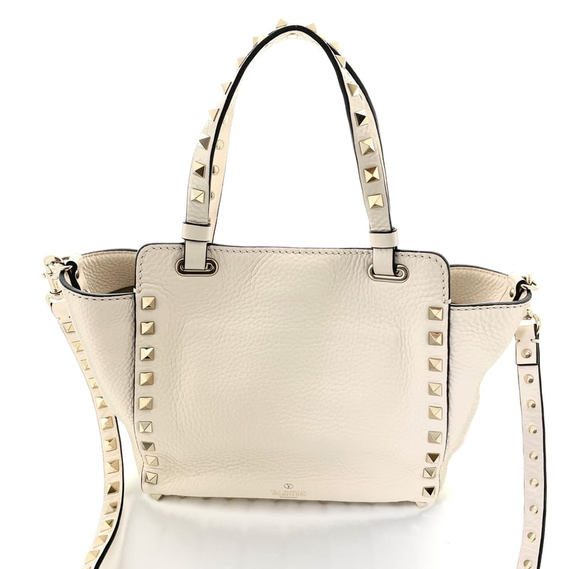 Valentino Garavani ロックスタッズ 2way トートバッグ アイボリー |