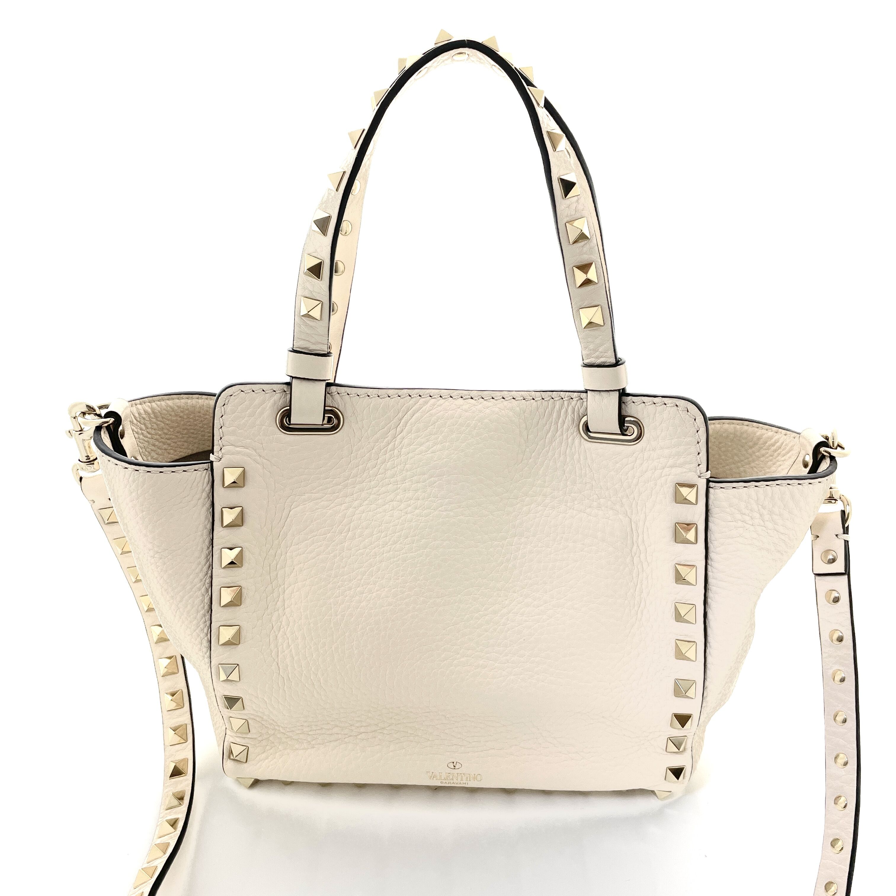 Valentino Garavani ロックスタッズ 2way トートバッグ アイボリー |