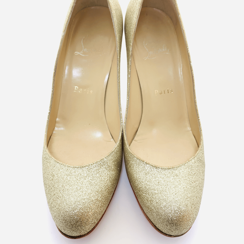 Christian Louboutin パンプス グリッター シルバー 25.0cm Christian Louboutin パンプス グリッター シルバー 25.0cm