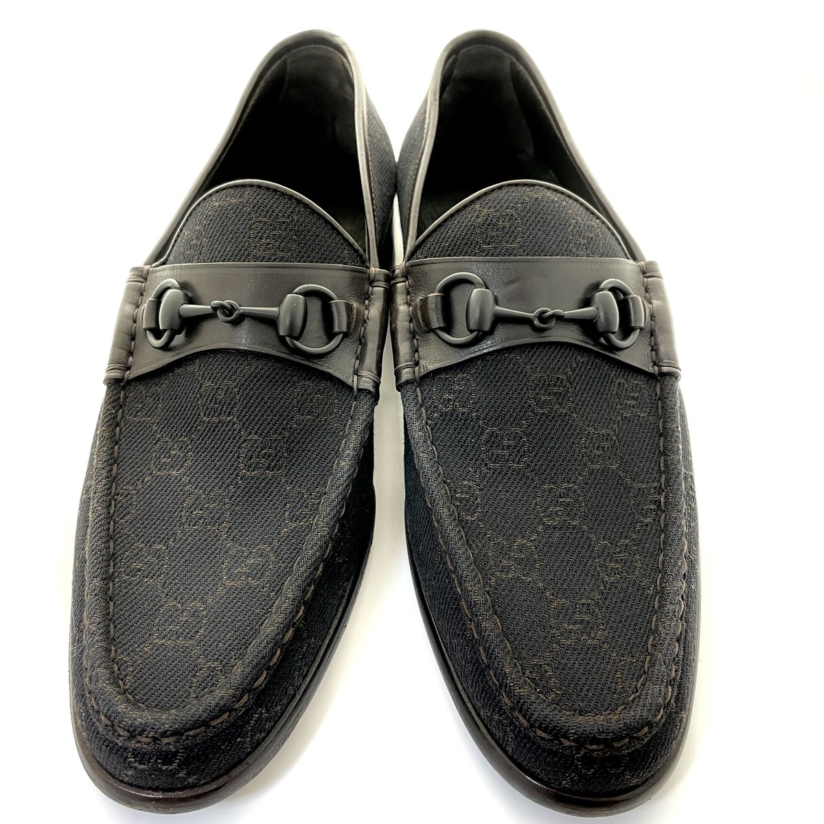GUCCI (40 1/2 E) ブラウン GG ホースビット ローファー | ラクトク