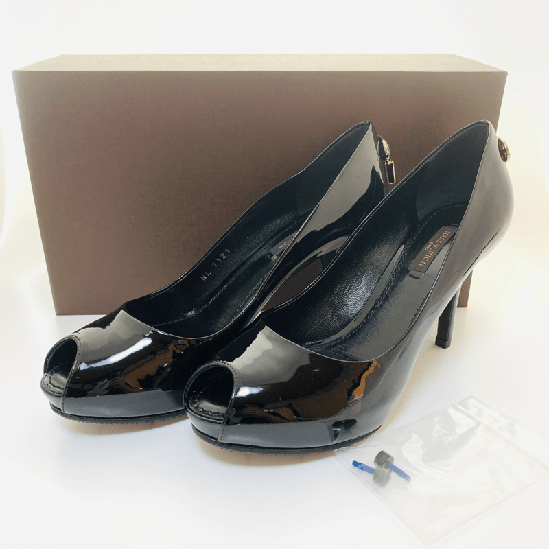 LOUIS VUITTON パドロックヒール パンプス エナメル 23.0cm