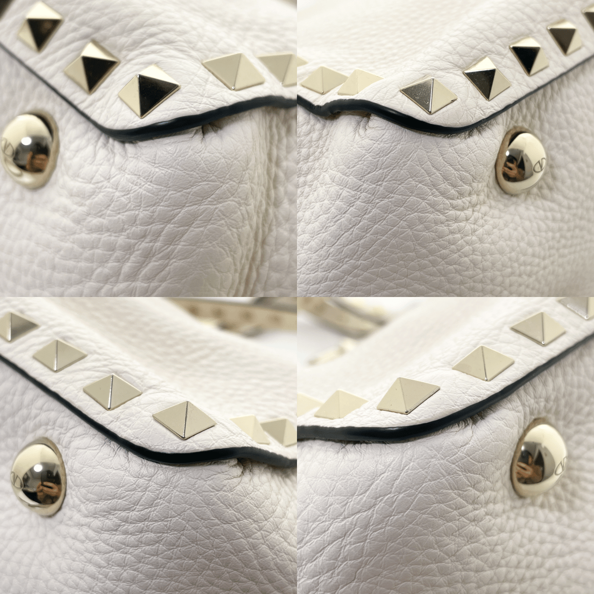 Valentino Garavani ロックスタッズ 2way トートバッグ アイボリー | 