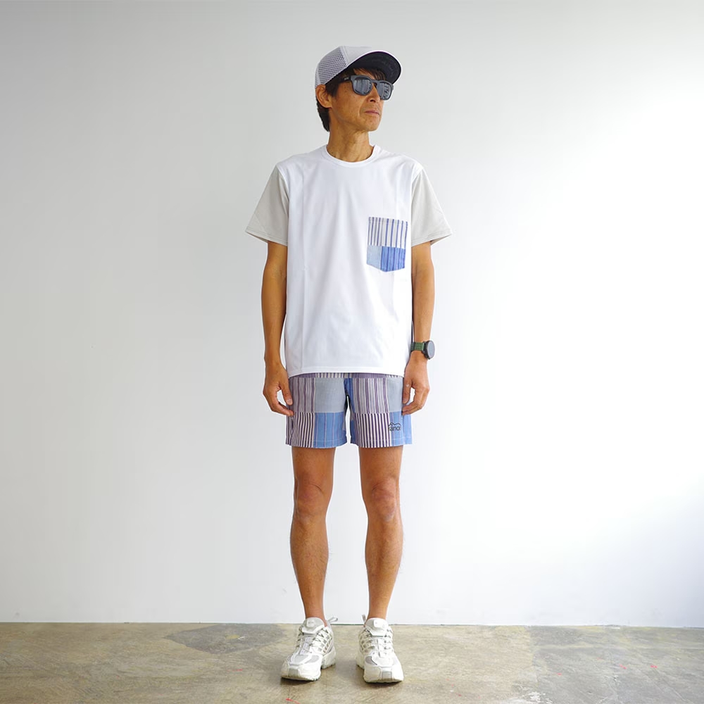 ranor ラナー / STRIP PW MIDDLE SHORTS 《BLU》 ストライプ