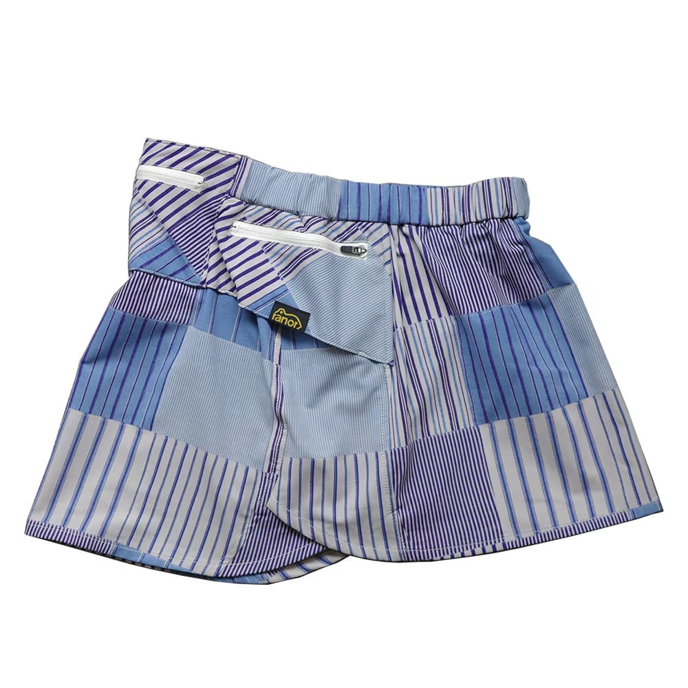 ラナー　ranor☆パッチワークスカート☆美品☆Sサイズ ranor ラナー / STRIP PW MIDDLE SKIRT《BLU》 ストライプ ミド