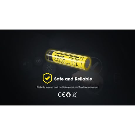 NITECORE ナイトコア / NL1840HP（18650型リチウムイオン充電池）