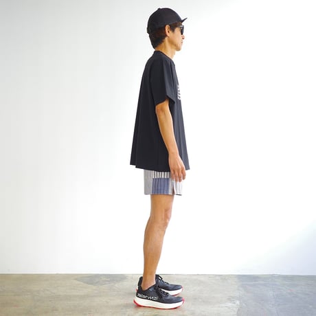 ranor ラナー / STRIPE PW MIDDLE SHORTS 《BLK》 ストライプ ミドルショーツ 《BLK》