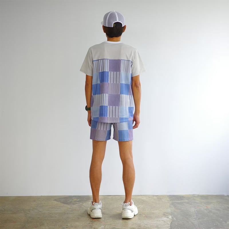 ranor ラナー / STRIP PW MIDDLE SHORTS 《BLU》 ストライプ