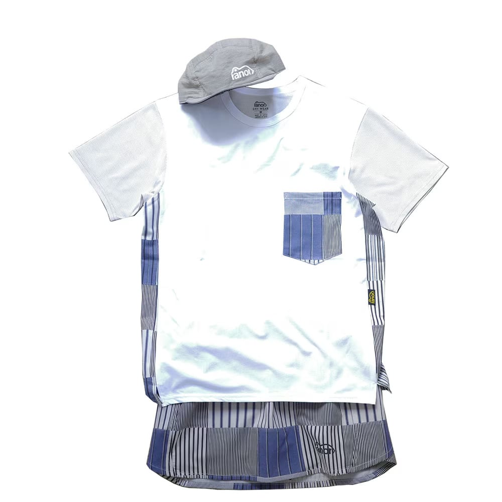 ranor ラナー / STRIPE PW MIDDLE SKIRT《BLK》 ストライプ ミ
