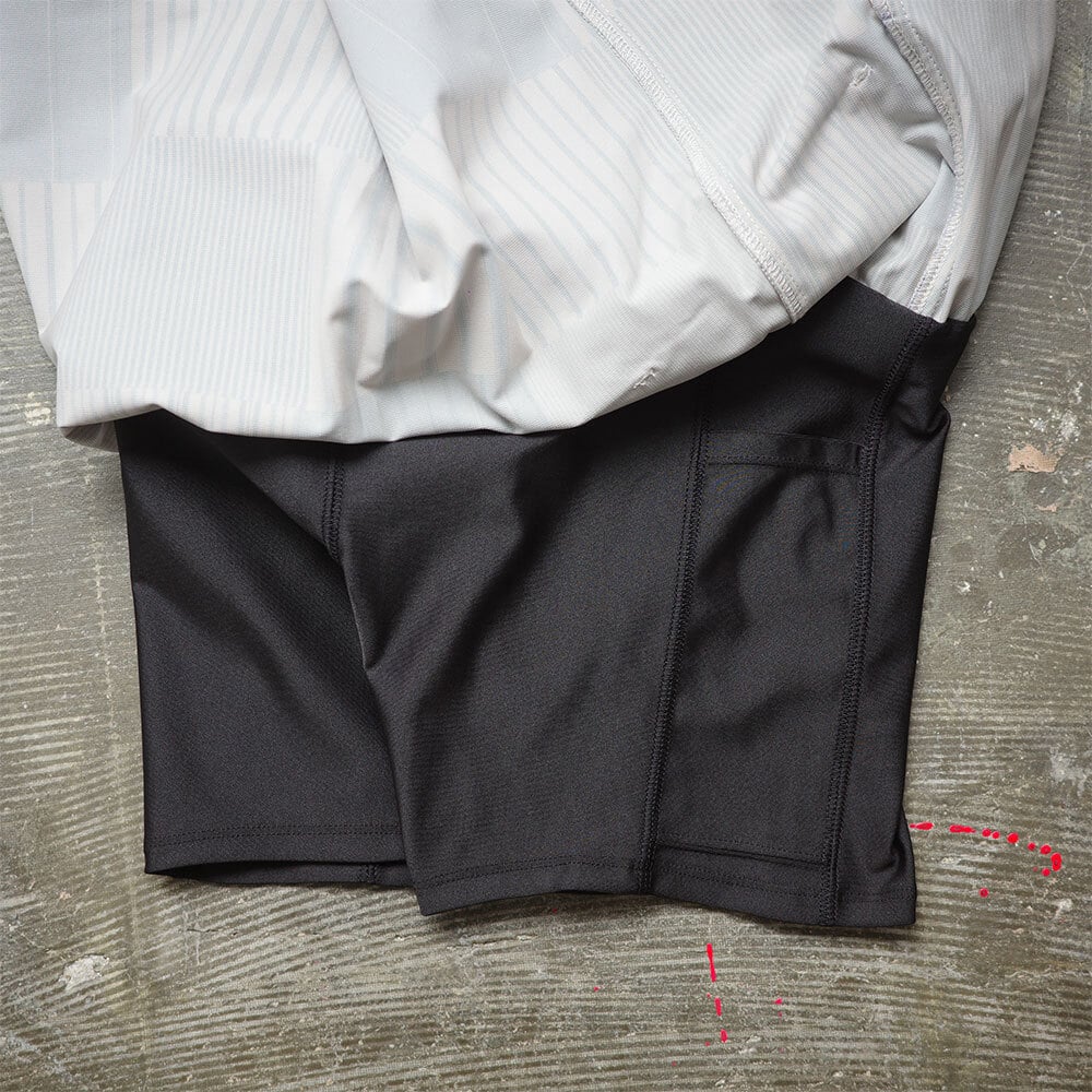 ranor ラナー / STRIPE PW MIDDLE SKIRT《BLK》 ストライプ ミ