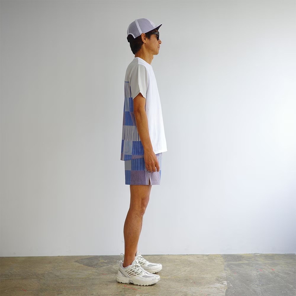 ranorランニングショーツ　ラナー ranor ラナー / STRIP PW MIDDLE SHORTS 《BLU》 ストライプ