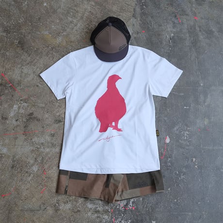 ranor ラナー / ROCK PTARMIGAN T-SHIRT《WHITE×RED》817-1-182