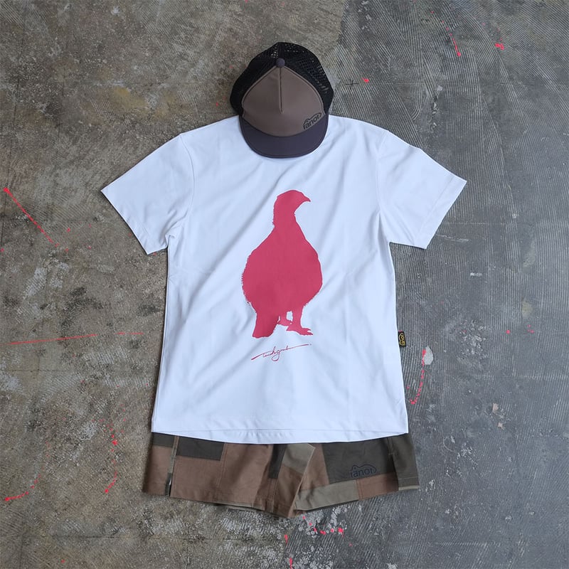 ranor ラナー / ROCK PTARMIGAN T-SHIRT《WHITE×RED》81