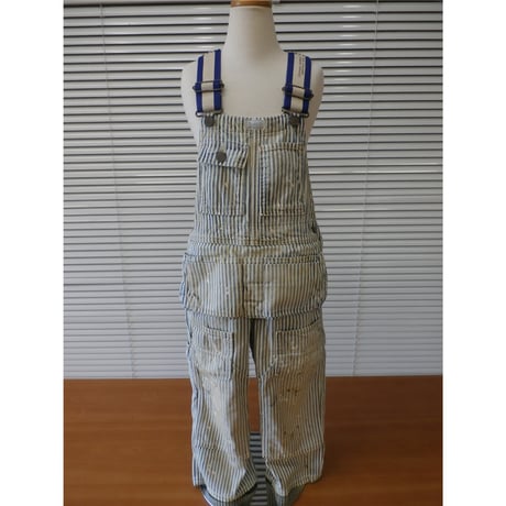 う*ぎ様 DENIMDUNGAREE ダメージリペア加工ヒッコリーオーバーオール DENIM DUNGAREE（デニムダンガリー）の「DENIM DUNGAREE/デニム